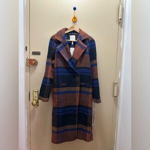 Avec Les Filles Plaid Wool Winter Coat